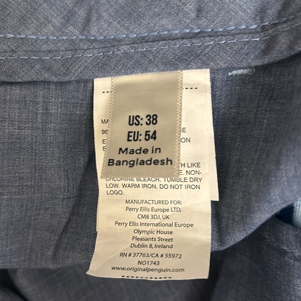 Men’s Original Penguin Bedford Cord Slim Fit Shorts Size 38 Light Blue New - Picture 6 of 9